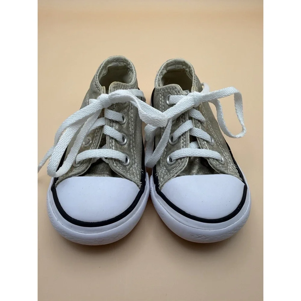 Converse Chuck Taylor All Star Toddler Girls Size 6C Metallic Gold Sparkle